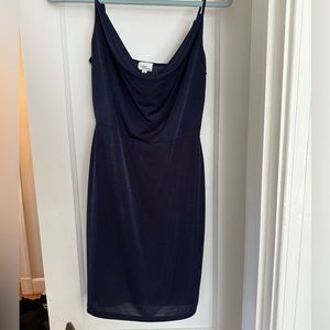Madison and Berkley cowl neck dress in navy